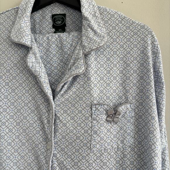 Laura Ashley Women's Matching Pajama Set Blue Button Down Cozy Pants Size XL - Picture 1 of 7